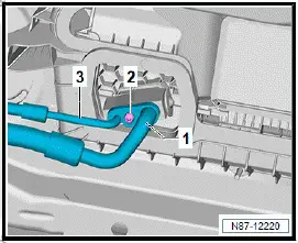 Volkswagen ID.4. Removing and installing refrigerant line from condenser to expansion valve