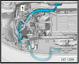 Volkswagen ID.4. Removing and installing refrigerant line from air conditioner compressor to expansion valve