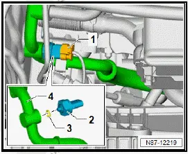 Volkswagen ID.4. Removing and installing refrigerant pressure and temperature sender [G395]