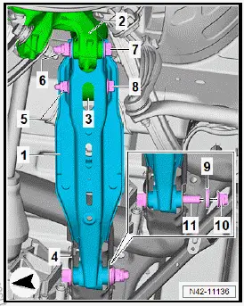 Volkswagen ID.4. Removing and installing spring control arm