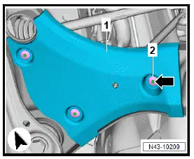 Volkswagen ID.4. Removing and installing stone deflector for suspension link
