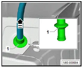 Volkswagen ID.4. Removing and installing water drain hoses