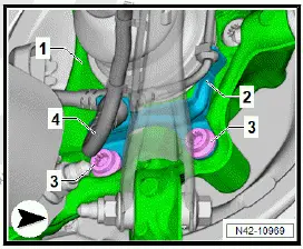 Volkswagen ID.4. Removing and installing wheel bearing housing 