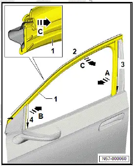 Volkswagen ID.4. Removing and installing window channel