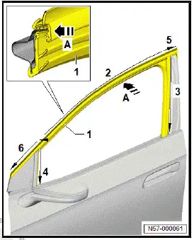 Volkswagen ID.4. Removing and installing window channel