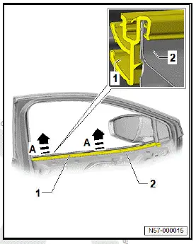 Volkswagen ID.4. Removing and installing window slot inner seal