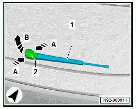 Volkswagen ID.4. Removing and installing wiper arm