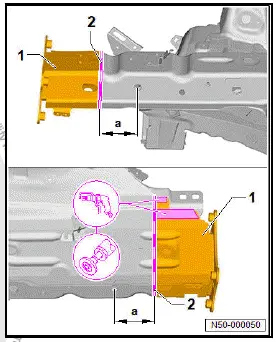 Volkswagen ID.4. Renewing front right longitudinal member, part section