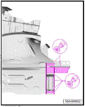 Volkswagen ID.4. Renewing front right longitudinal member, part section