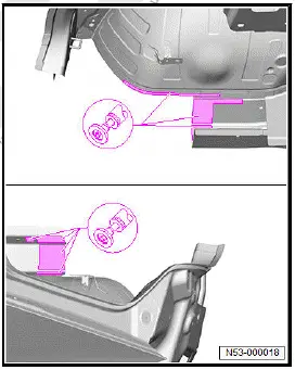 Volkswagen ID.4. Renewing rear longitudinal member, part section (second parting cut)