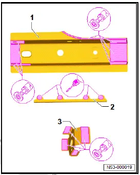Volkswagen ID.4. Renewing rear longitudinal member, part section (second parting cut)