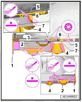 Volkswagen ID.4. Renewing rear longitudinal member, part section (second parting cut)