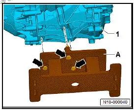 Volkswagen ID.4. Securing motor to engine and gearbox support, front motor